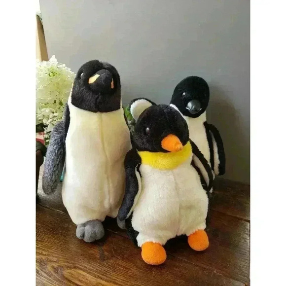 Penguin Plush Trio Ty Ganz Webkinz signature 10-11" Emperor Bean Filled toy